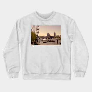 London Cityscape Houses of Parliament England UK Crewneck Sweatshirt